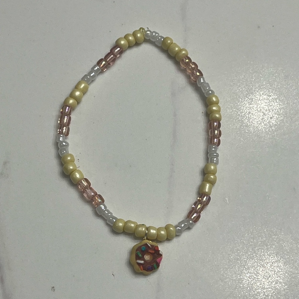 Beaded Bracelet with Donut Charm